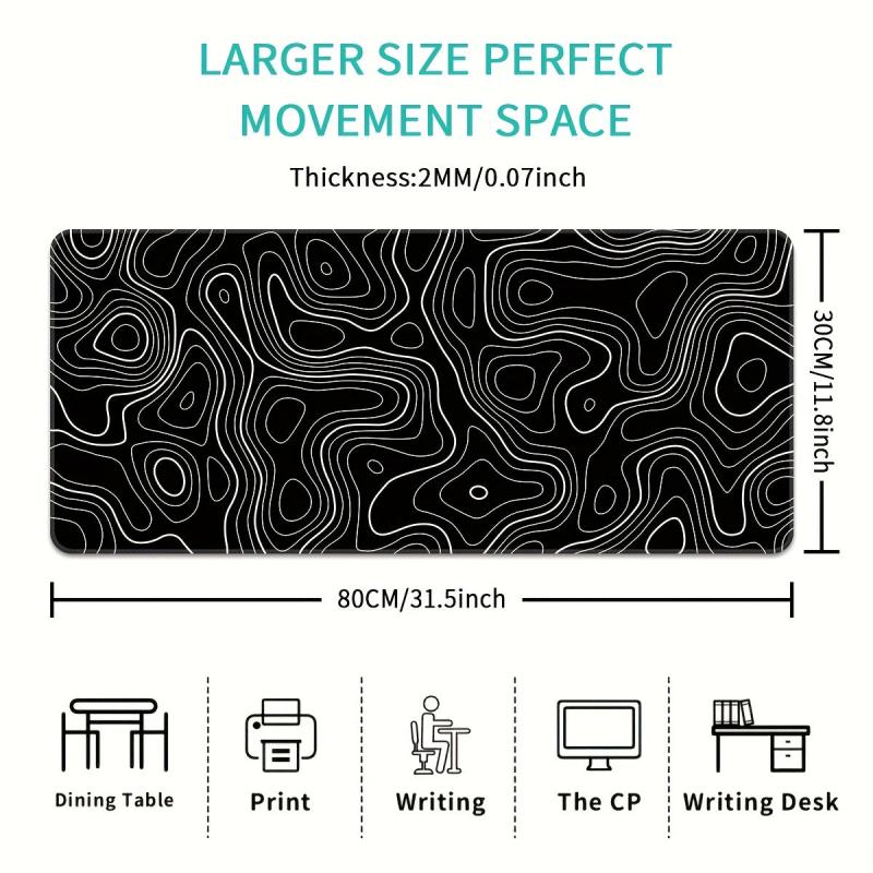 Abstract Line Large Gaming Mouse Pad Thickened Desktop Mat Non Slip Washable
