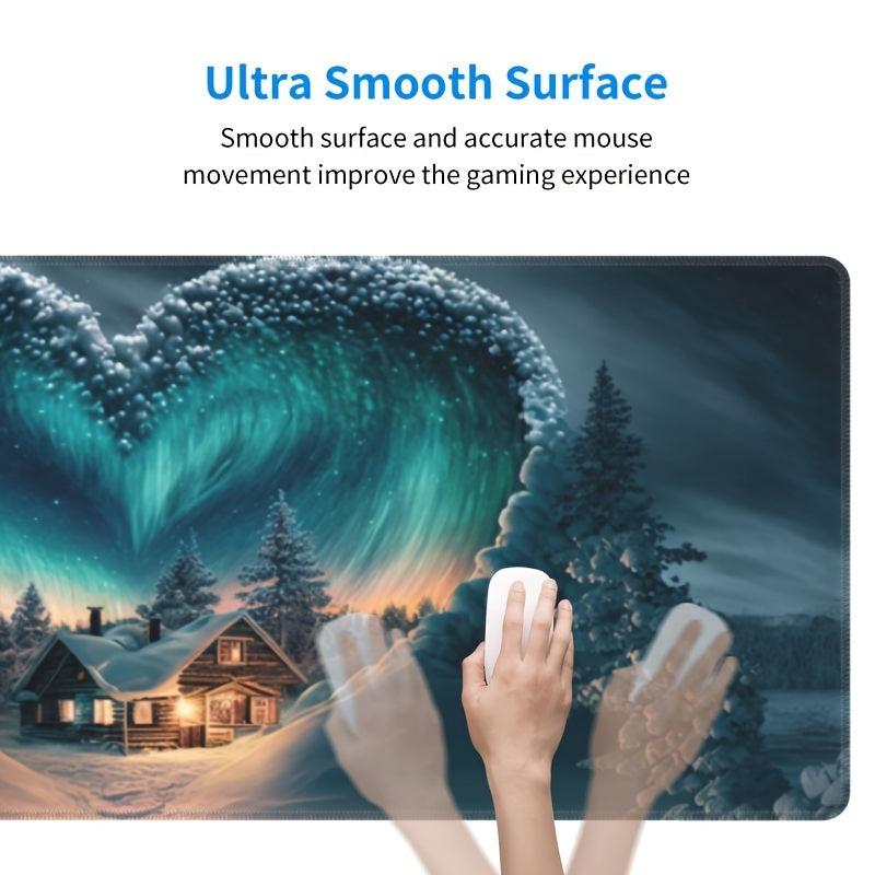Northern Lights Love Extended Mouse Pad Non-Slip Base