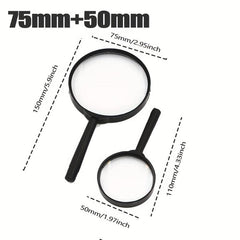 2pcs Magnifying Glass Handheld Reading Magnifier For Seniors