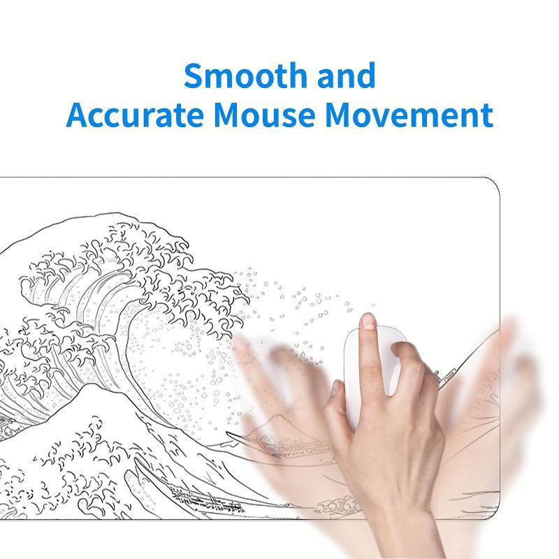 Japanese Sea Wave Painting Mouse Pad, Large Gaming Mat