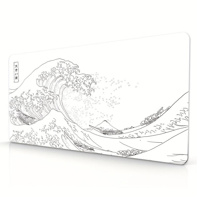 Japanese Sea Wave Painting Mouse Pad, Large Gaming Mat