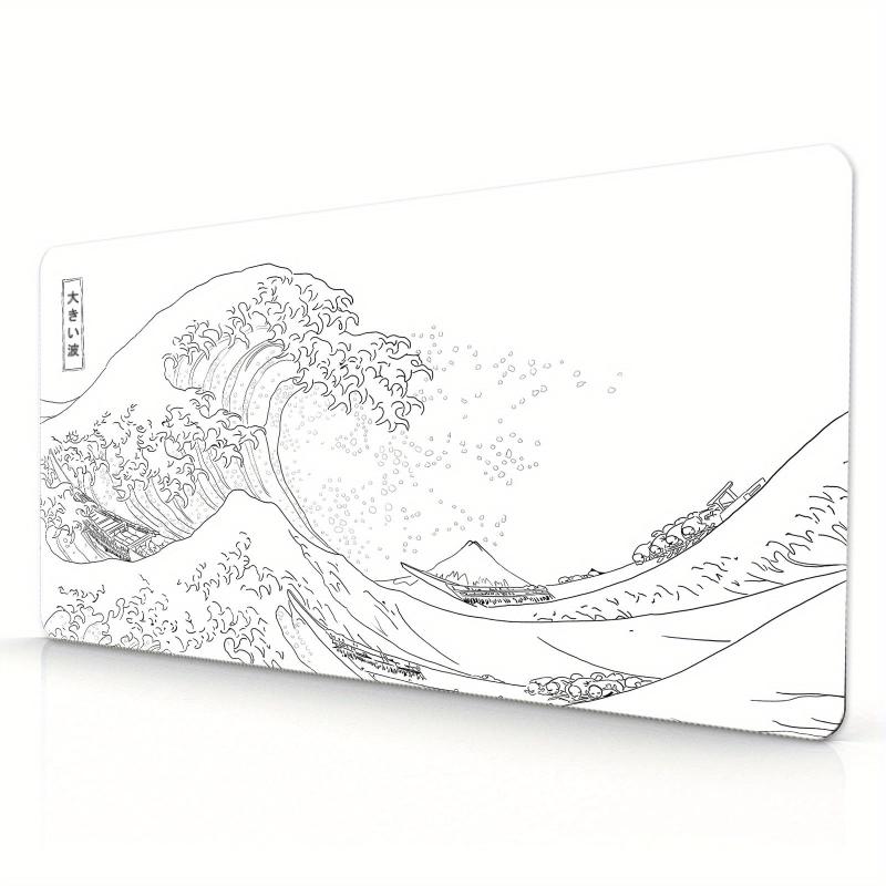Japanese Sea Wave Painting Mouse Pad, Large Gaming Mat