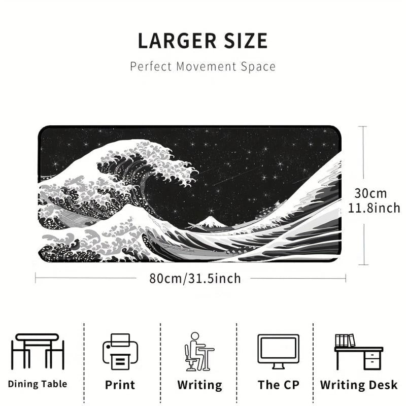 Wave Pattern Extended Gaming Mouse Pad 80x30cm