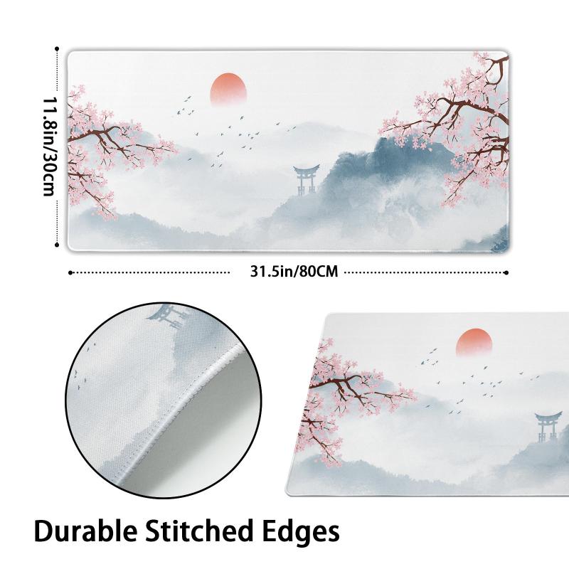 Cherry Gaming Mouse Pad Watercolor Large Mouse Pad 31.5x11.8 Inches