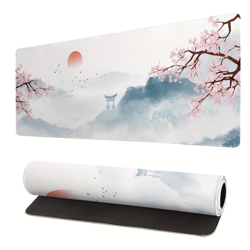 Cherry Gaming Mouse Pad Watercolor Large Mouse Pad 31.5x11.8 Inches