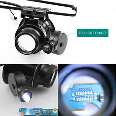 LED Clock Repair Magnifier Head-mounted Antique Jewelry Mirror