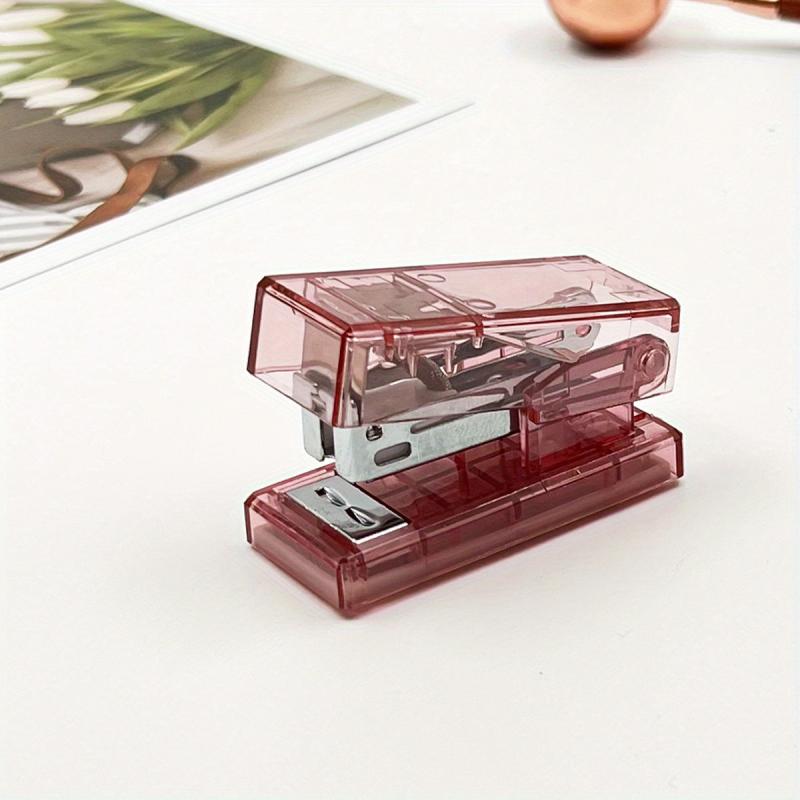 Transparent Mini Stapler Student Stationery Portable Small Mini Stapler