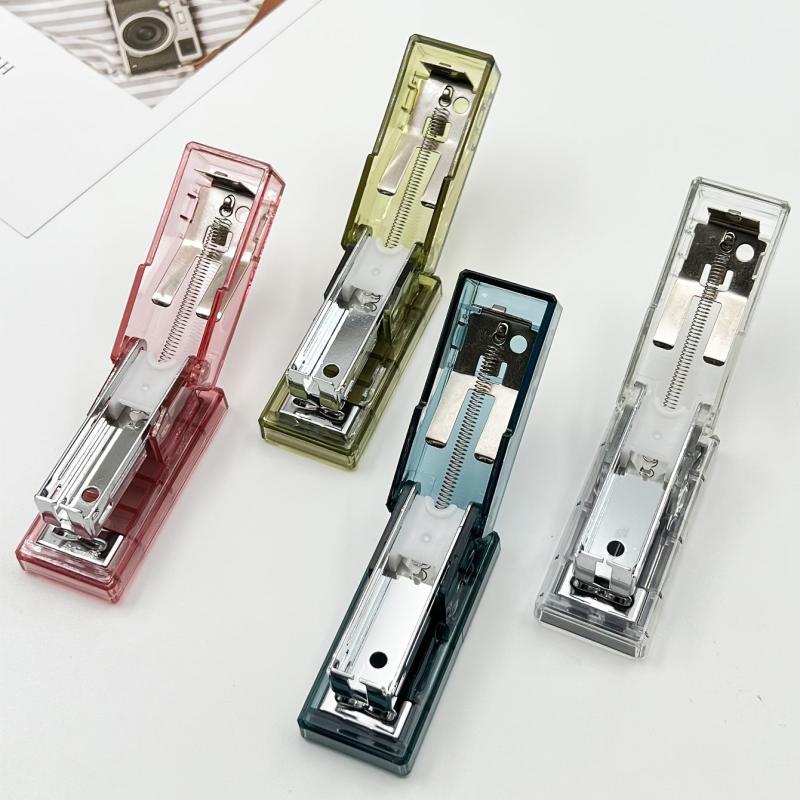 Transparent Mini Stapler Student Stationery Portable Small Mini Stapler