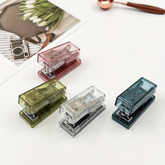 Transparent Mini Stapler Student Stationery Portable Small Mini Stapler
