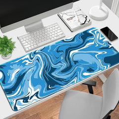 Topo Abstract Waves Mousepad Large Office Desk Mat Non Slip Base Stitched Edge