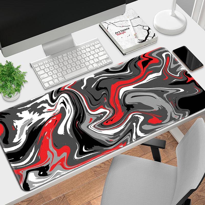Topo Abstract Waves Mousepad Large Office Desk Mat Non Slip Base Stitched Edge