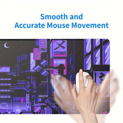Cyberpunk Style Extended Gaming Mouse Pad Japanese Building