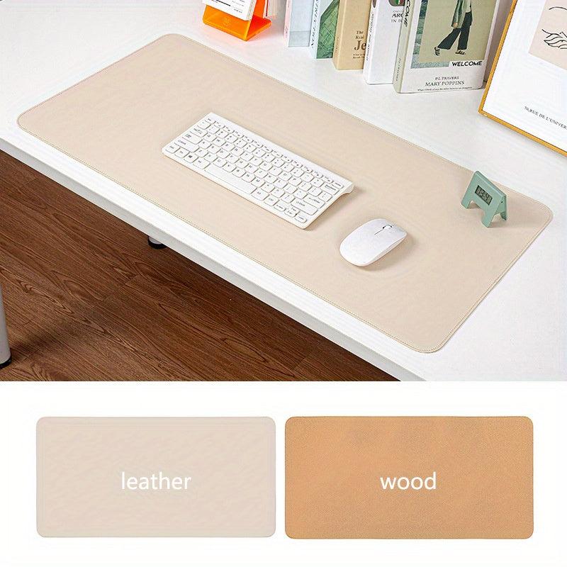 Double-sided Leather and Wood Office Mouse Pad