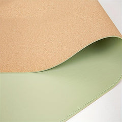 Double-sided Leather and Wood Office Mouse Pad