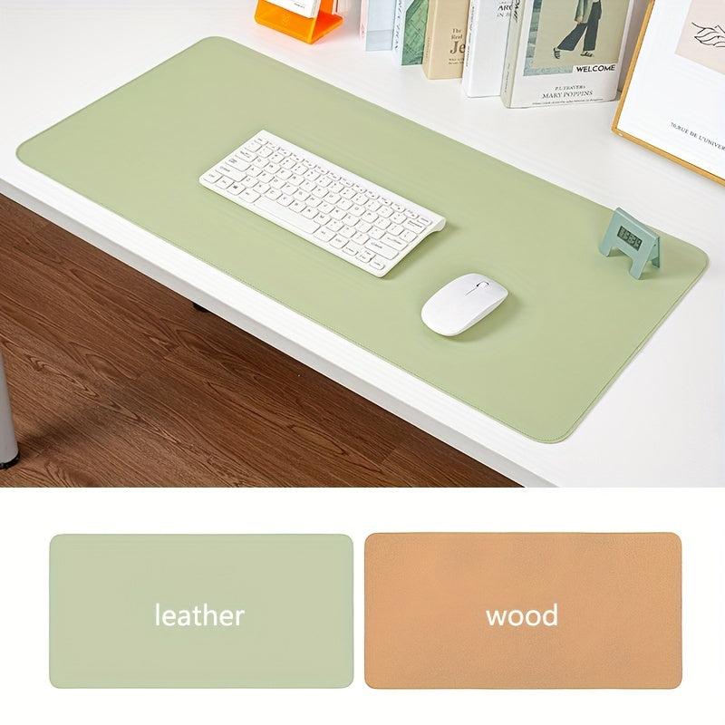 Double-sided Leather and Wood Office Mouse Pad
