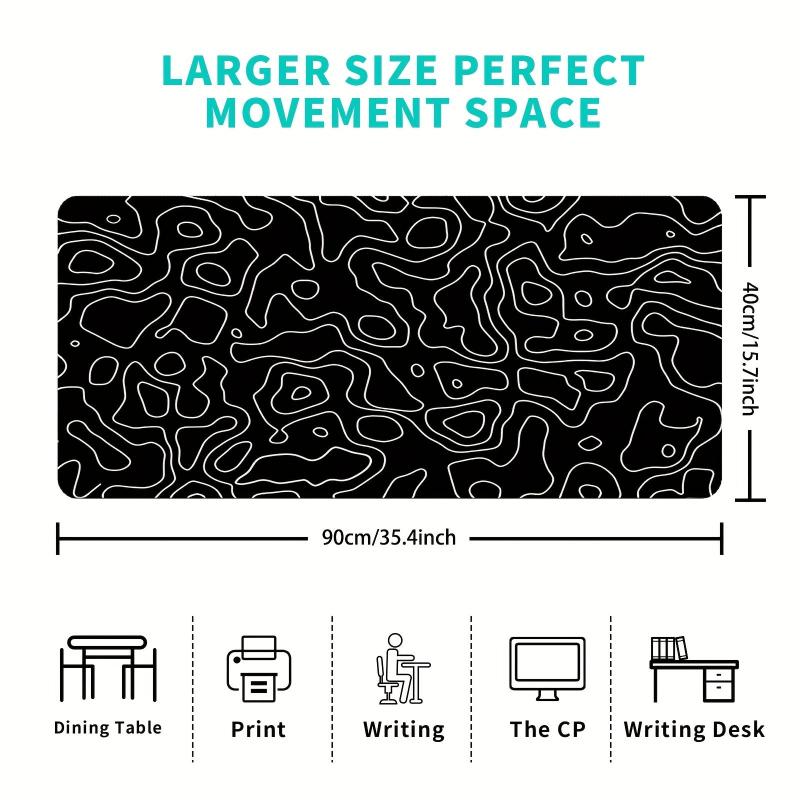 Large Gaming Mouse Pad Terrain Graphics Office Desk Pad Non-slip Stitched Edge