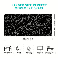 Large Gaming Mouse Pad Terrain Graphics Office Desk Pad Non-slip Stitched Edge