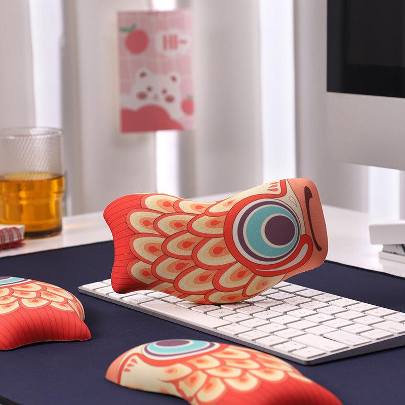 Good Luck Koi Silicone Wrist Rest Fish Pattern Hand Rest Office