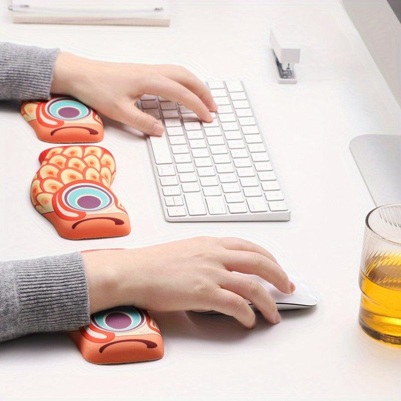 Good Luck Koi Silicone Wrist Rest Fish Pattern Hand Rest Office