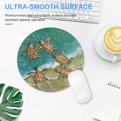 Cute Turtle Gaming Mouse Pad - Non-slip Round Rubber Mat for Girls