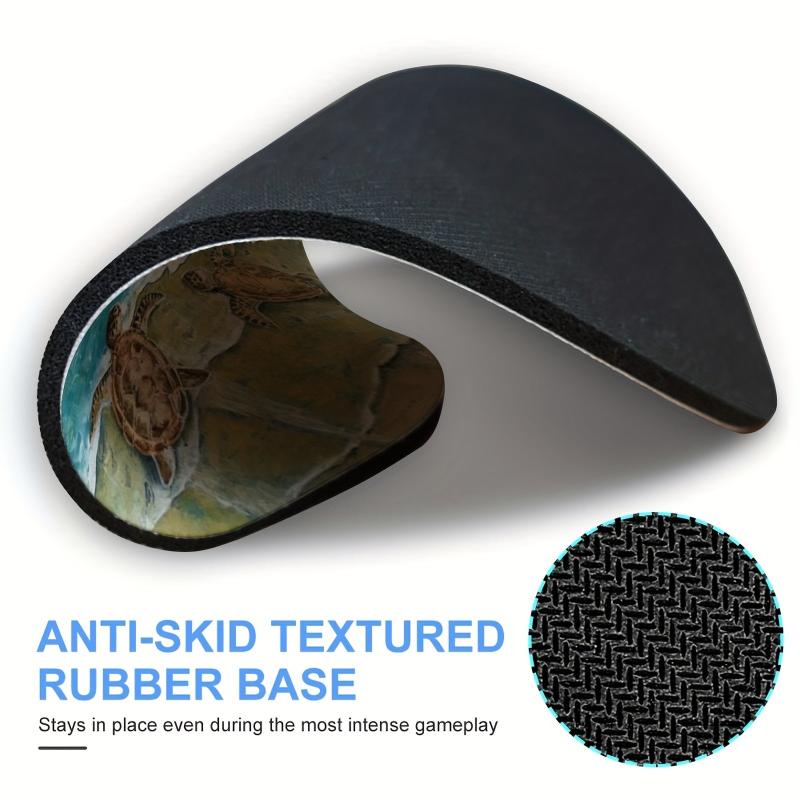 Cute Turtle Gaming Mouse Pad - Non-slip Round Rubber Mat for Girls