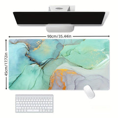 17 72in Large Mouse Pad Marble Pattern Non slip Rubber Desktop Protection