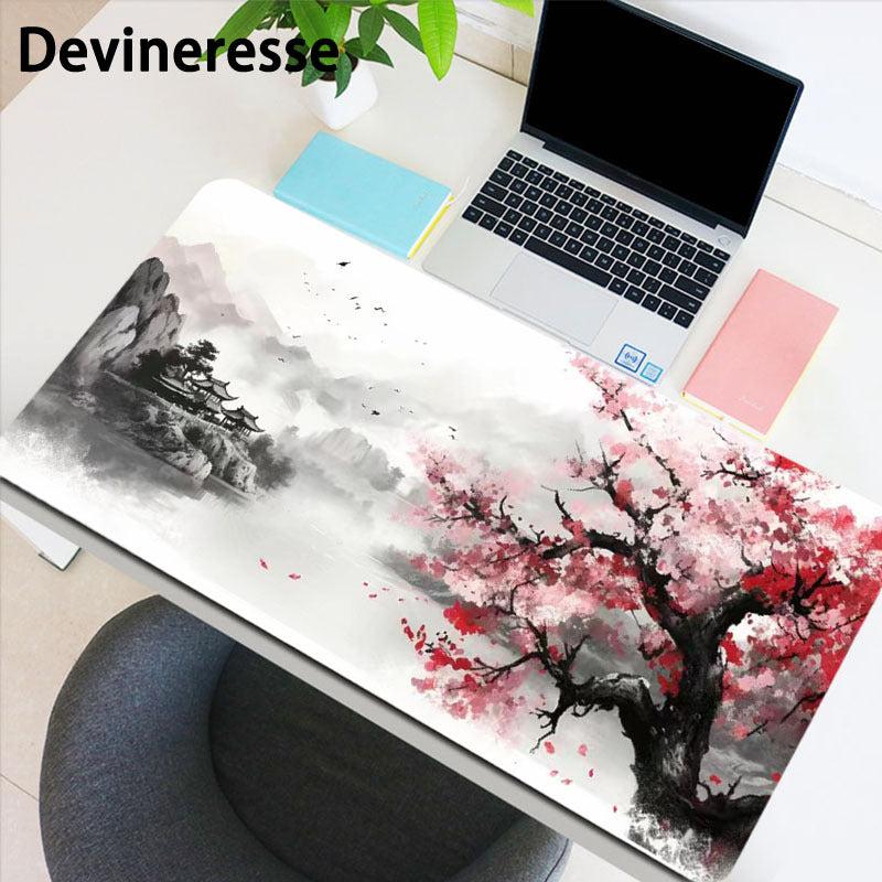 Japanese Cherry Blossoms Mouse Pad Desk Mat Large Gaming Mousepad