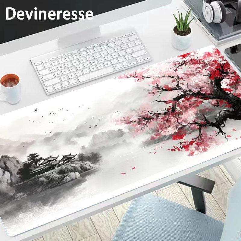 Japanese Cherry Blossoms Mouse Pad Desk Mat Large Gaming Mousepad