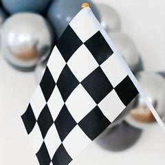 10pcs Racing Stick Flag Checkered And Flags Plastic Stick Decorations