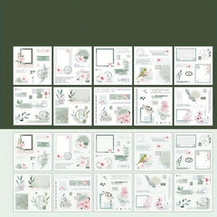 Sticker Book Writing Flower Period Series Double Material Die Cut Diary Memo