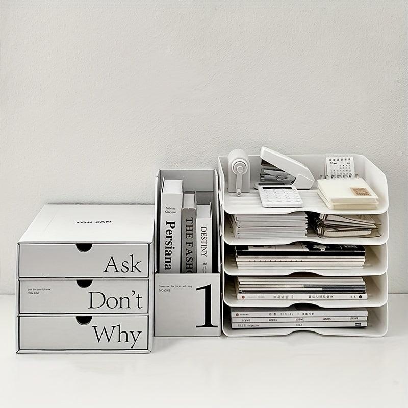 2pcs A4 File Storage Box Desktop Finishing Office Student Dorm Bookshelf