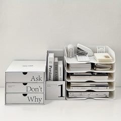 2pcs A4 File Storage Box Desktop Finishing Office Student Dorm Bookshelf