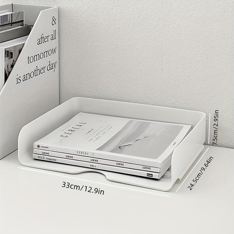 2pcs A4 File Storage Box Desktop Finishing Office Student Dorm Bookshelf