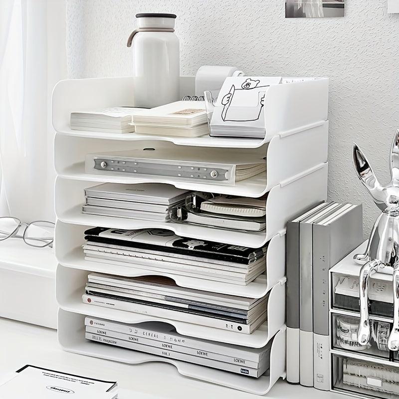 2pcs A4 File Storage Box Desktop Finishing Office Student Dorm Bookshelf