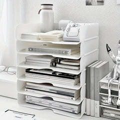2pcs A4 File Storage Box Desktop Finishing Office Student Dorm Bookshelf