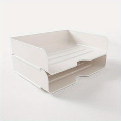 2pcs A4 File Storage Box Desktop Finishing Office Student Dorm Bookshelf