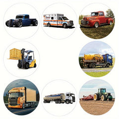 Excavator Transport Truck Stickers Self Adhesive Labels 500 Sheets Roll