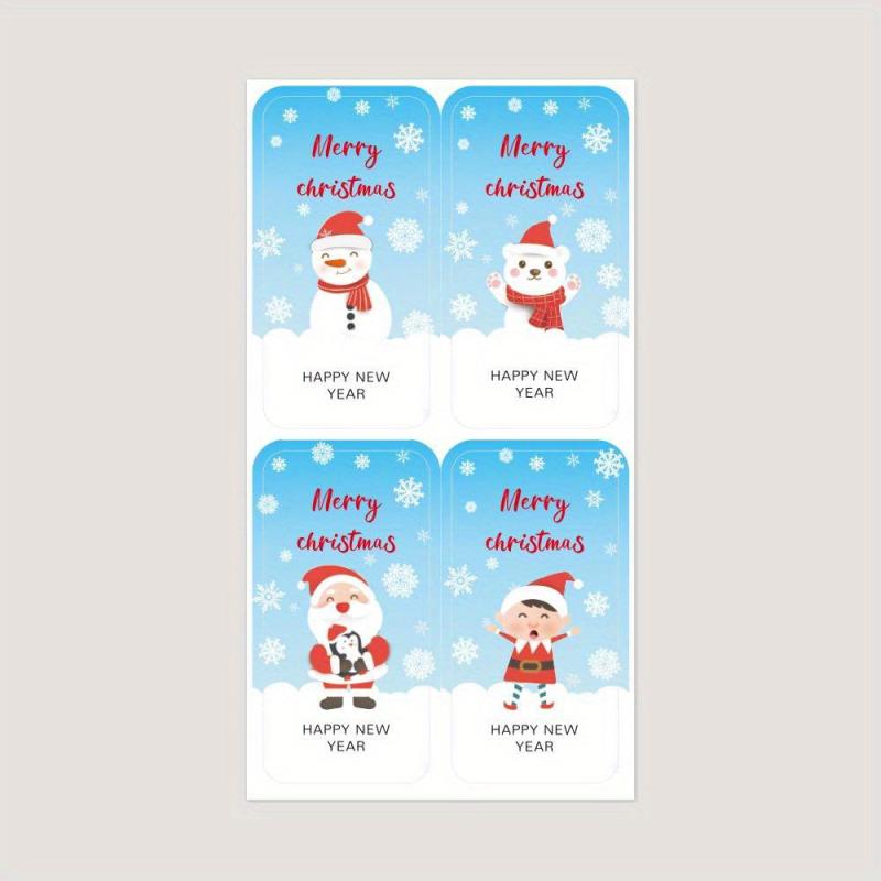 100 Pcs Cartoon Merry Christmas Stickers Gift Packaging Sealing Stickers