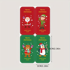 100 Pcs Cartoon Merry Christmas Stickers Gift Packaging Sealing Stickers