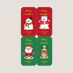 100 Pcs Cartoon Merry Christmas Stickers Gift Packaging Sealing Stickers