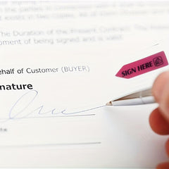 100 Pack Sign Here Transparent Signature Sticker