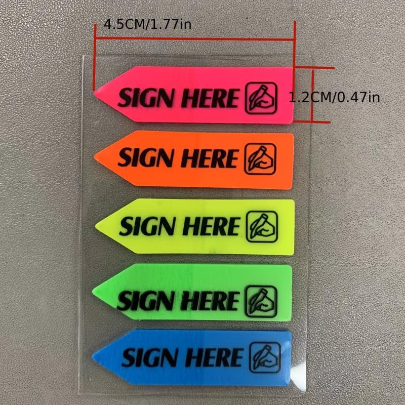 100 Pack Sign Here Transparent Signature Sticker
