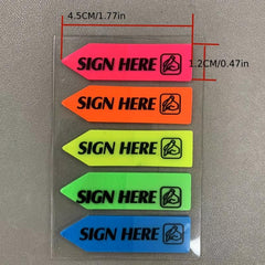 100 Pack Sign Here Transparent Signature Sticker