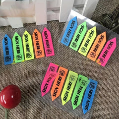 100 Pack Sign Here Transparent Signature Sticker