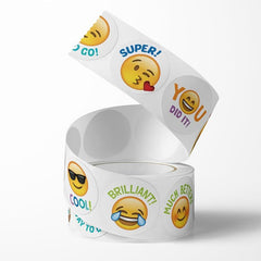 500 Happy Smile Stickers Roll Teacher Reward Decorative Label Sealing Stickers