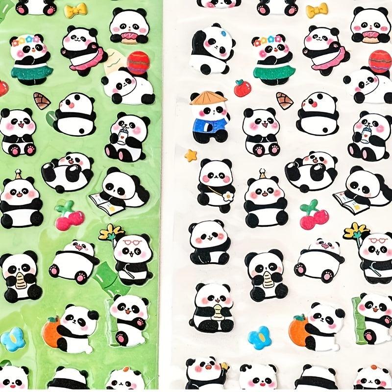 1pc Cartoon Panda 3D Bubble Sticker DIY Hand Account Material Sealing Sticker