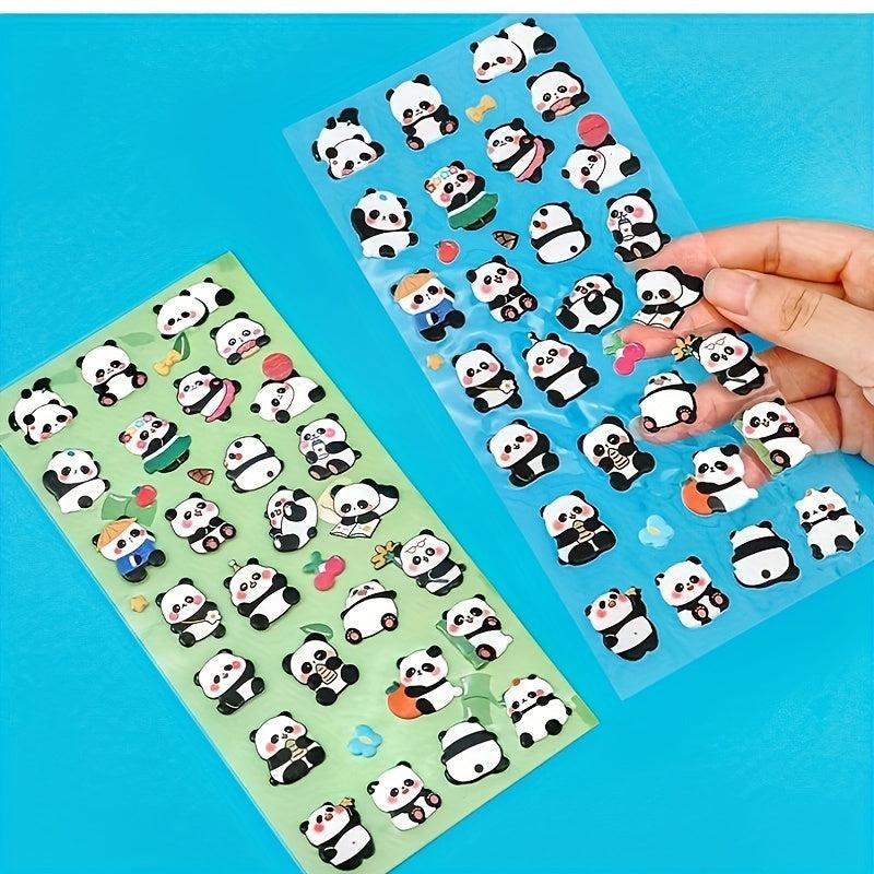 1pc Cartoon Panda 3D Bubble Sticker DIY Hand Account Material Sealing Sticker