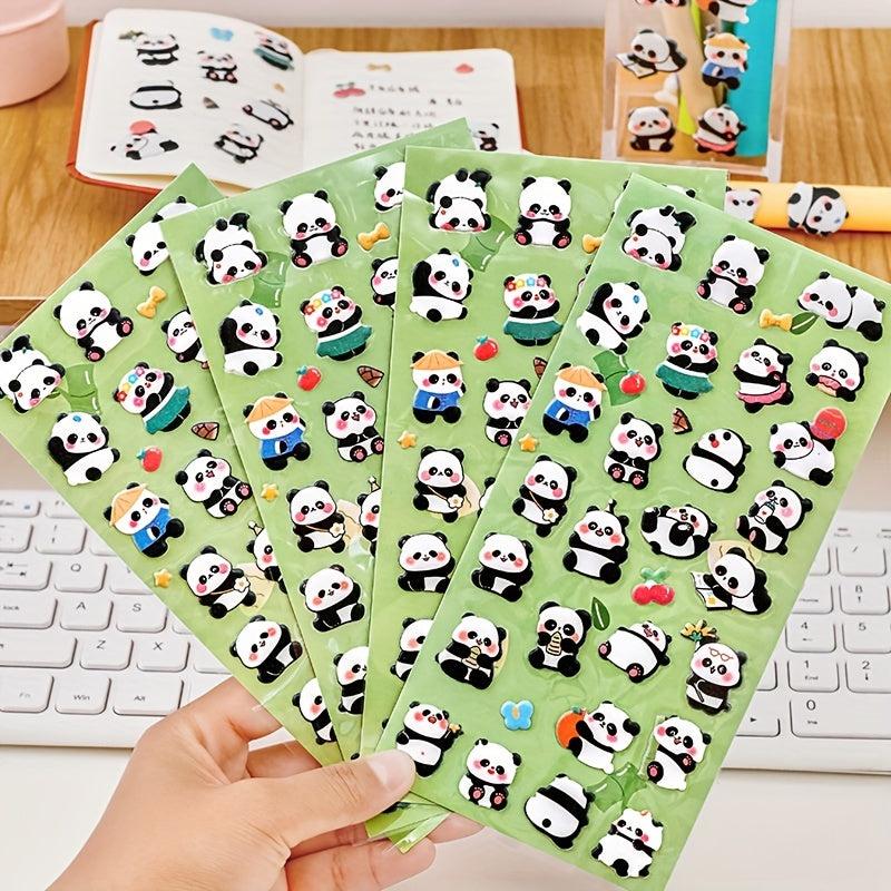 1pc Cartoon Panda 3D Bubble Sticker DIY Hand Account Material Sealing Sticker