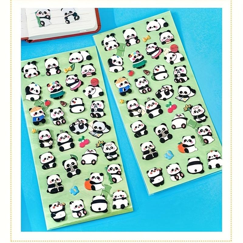 1pc Cartoon Panda 3D Bubble Sticker DIY Hand Account Material Sealing Sticker