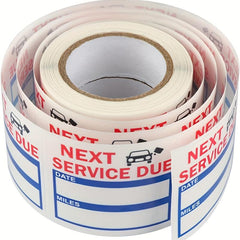 300pcs Next Service Due Stickers Roll 5.08x5.08cm